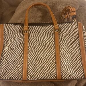 Fossil Black and Cream Toiletry Bag